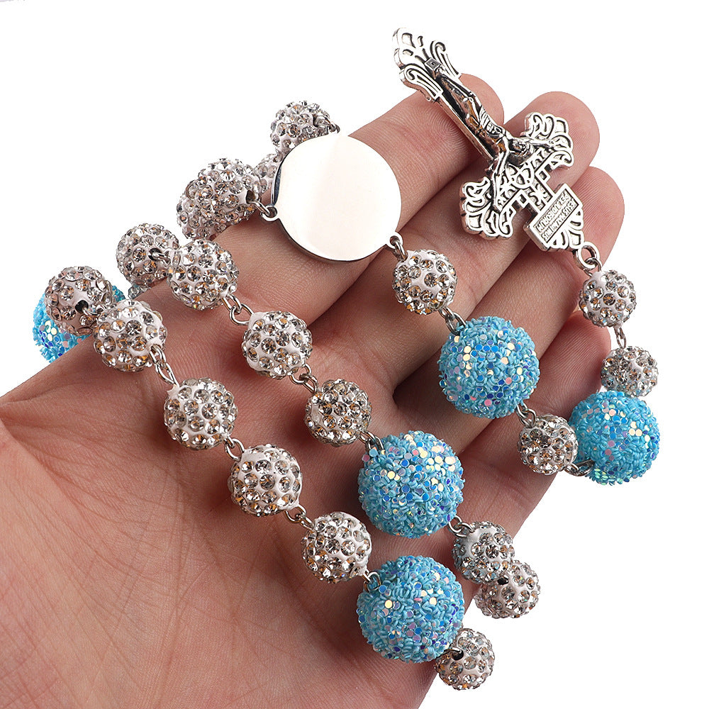 Layered Rosary Necklace with White Ceramic Prayer Beads – Catholic Faith Jewelry
