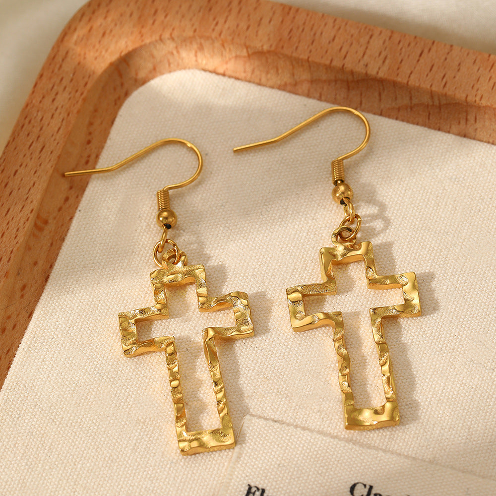 Stainless Steel Cross Earrings – Christian Religious Jewelry for Women
