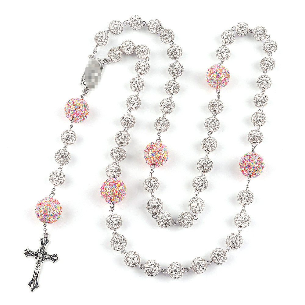 Layered Rosary Necklace with White Ceramic Prayer Beads – Catholic Faith Jewelry