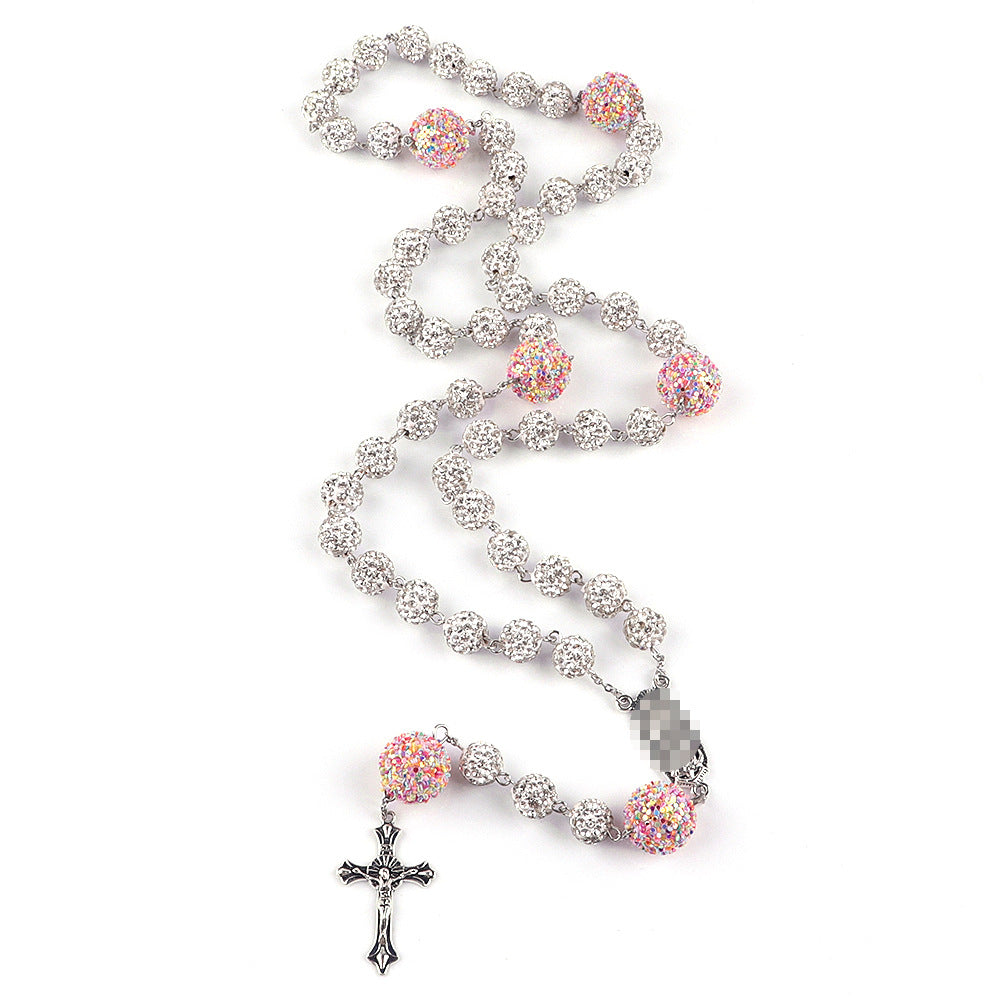 Layered Rosary Necklace with White Ceramic Prayer Beads – Catholic Faith Jewelry