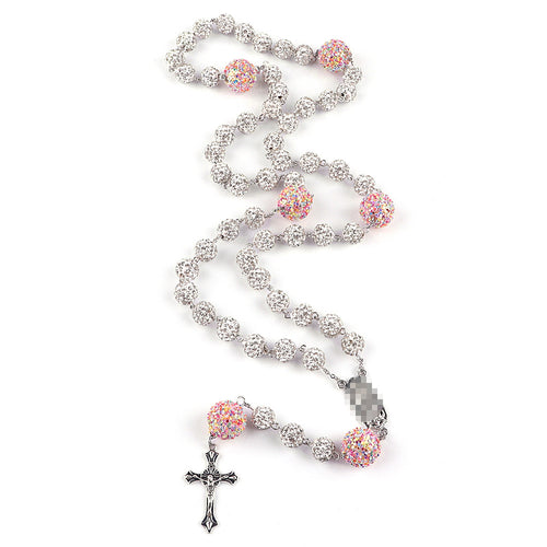 Layered Rosary Necklace with White Ceramic Prayer Beads – Catholic Faith Jewelry