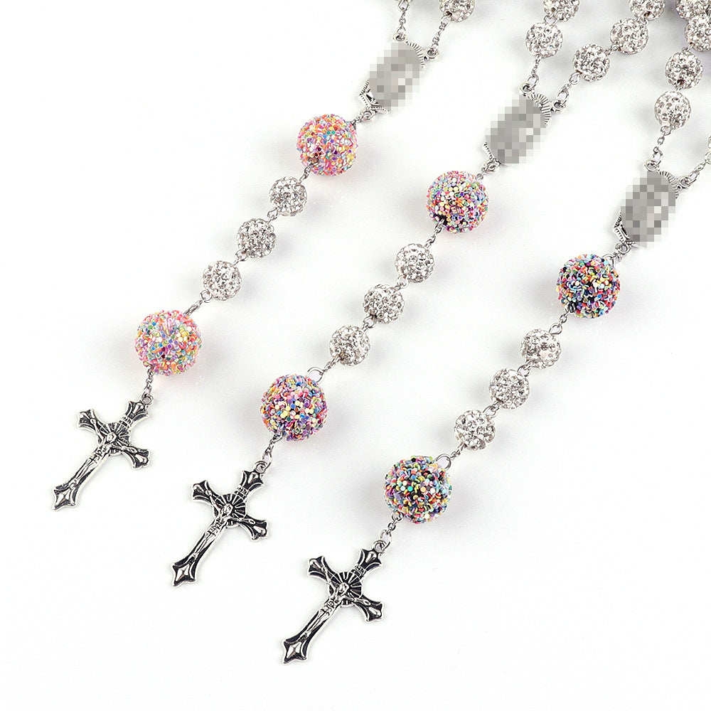 Layered Rosary Necklace with White Ceramic Prayer Beads – Catholic Faith Jewelry