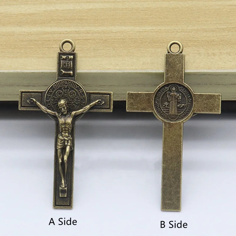 Religious St. Benedict Crucifix Cross Pendant 6.5x3.5cm