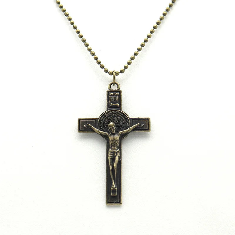 Religious St. Benedict Crucifix Cross Pendant 6.5x3.5cm