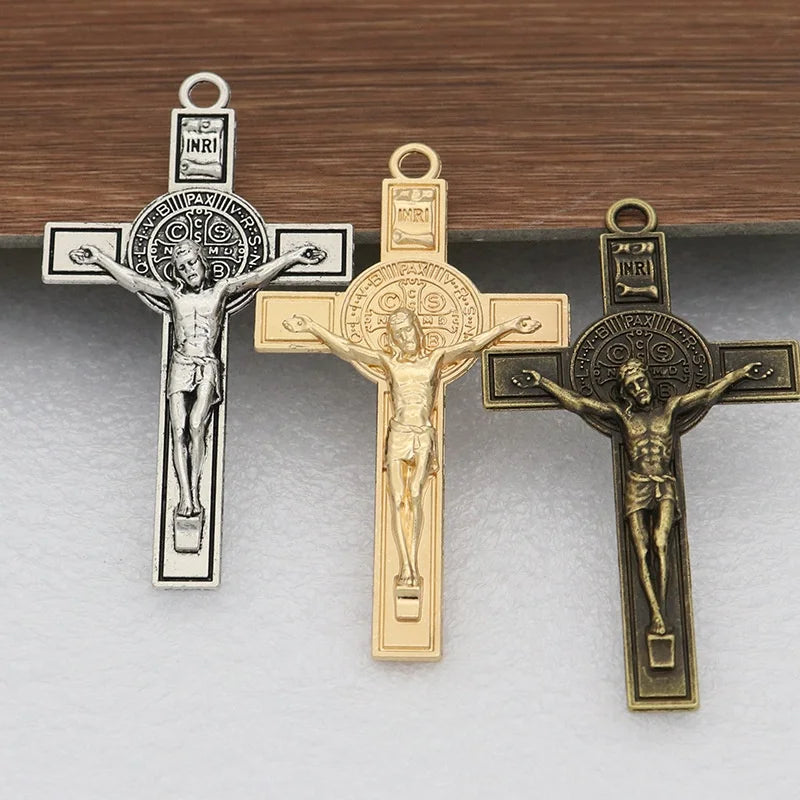 Religious St. Benedict Crucifix Cross Pendant 6.5x3.5cm