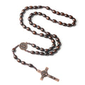 Catholic Rosary Necklace Wooden Prayer Beads 8x10mm Cross