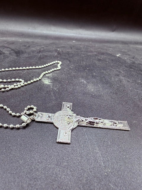 St. Benedict Crucifix Necklace – Catholic Cross Pendant for Men & Women