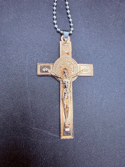 St. Benedict Crucifix Necklace – Catholic Cross Pendant for Men & Women