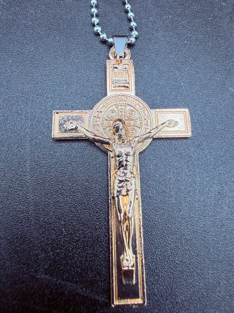 St. Benedict Crucifix Necklace – Catholic Cross Pendant for Men & Women