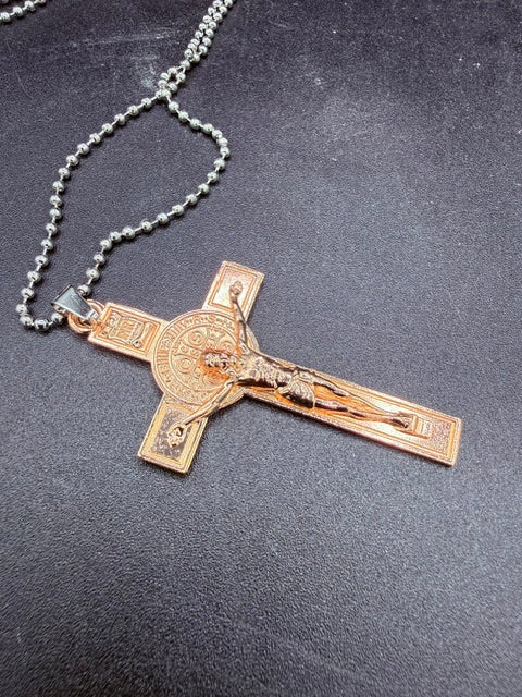 St. Benedict Crucifix Necklace – Catholic Cross Pendant for Men & Women