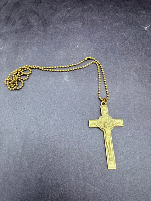 St. Benedict Crucifix Necklace – Catholic Cross Pendant for Men & Women