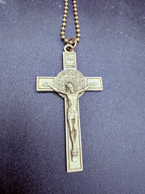 St. Benedict Crucifix Necklace – Catholic Cross Pendant for Men & Women
