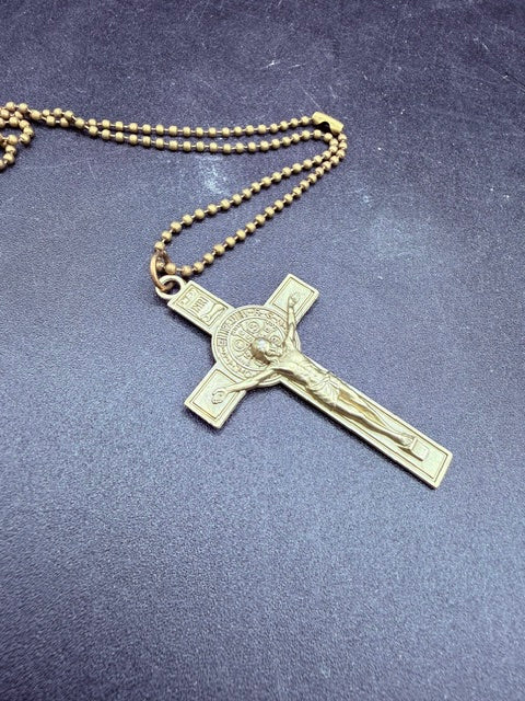 St. Benedict Crucifix Necklace – Catholic Cross Pendant for Men & Women