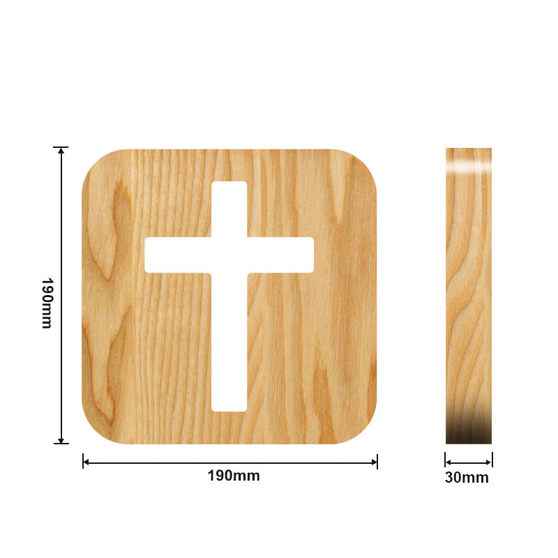 Wooden Cross LED Night Light – Christian Prayer & Religious Home Decor