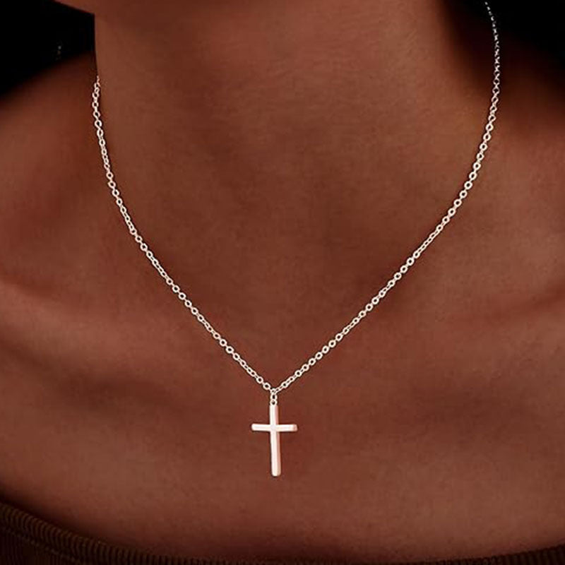Minimalist Cross Necklace for Women – Dainty Christian Faith Jewelry
