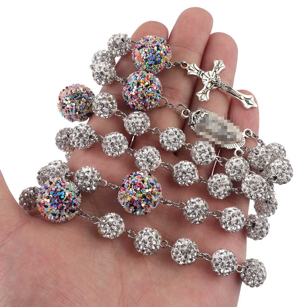 Layered Rosary Necklace with White Ceramic Prayer Beads – Catholic Faith Jewelry