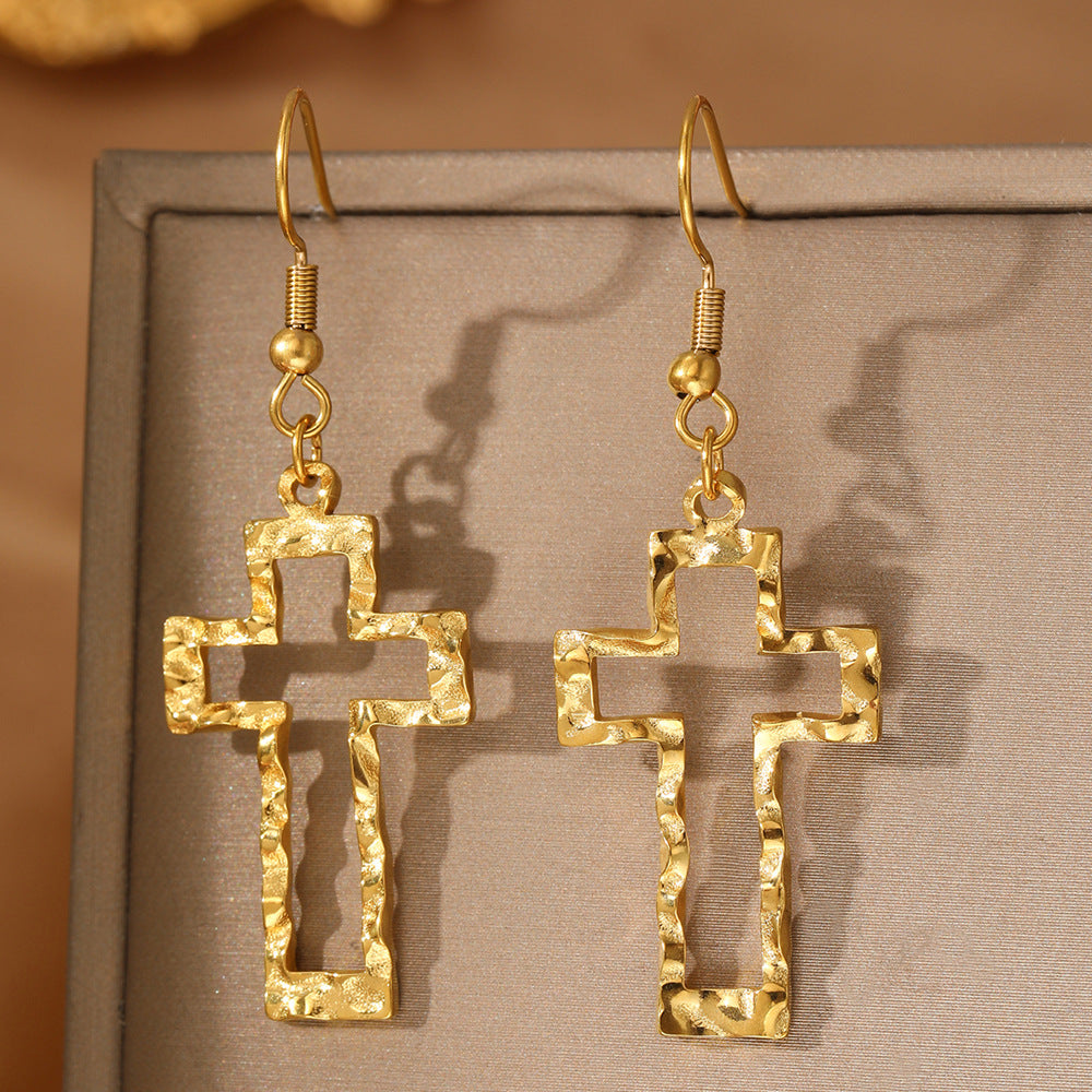 Stainless Steel Cross Earrings – Christian Religious Jewelry for Women