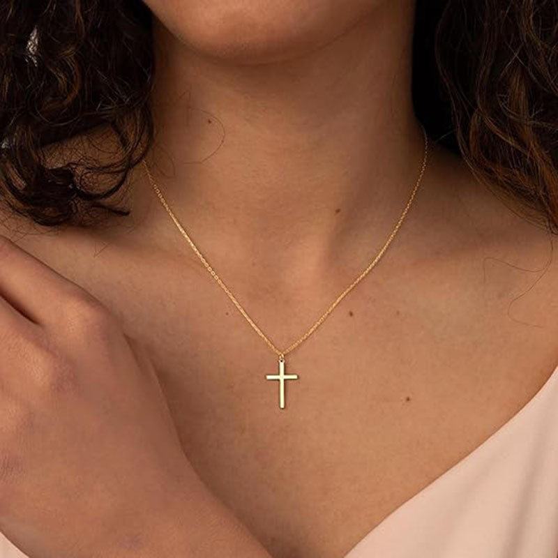 Minimalist Cross Necklace for Women – Dainty Christian Faith Jewelry